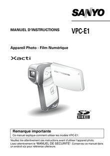 Notice Caméra vidéo numérique Sanyo  VPC-E1