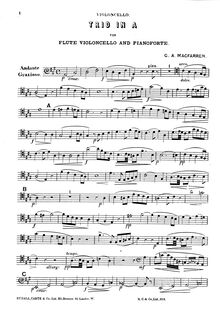 Partition violoncelle, Trio pour flûte violoncelle et Piano, A Major
