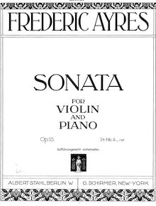 Partition de piano, violon Sonata, Op.15, D minor, Ayres, Frederick
