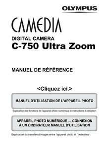 Notice Appareil Photo numériques Olympus  C-750 Ultra Zoom