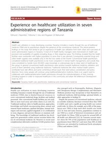 Experience on healthcare utilization in seven administrative regions of Tanzania