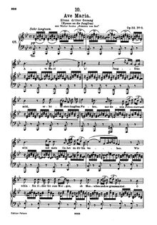 Partition complète, Ave Maria, D.839, Ellens Gesang (III) / Hymne an die Jungfrau