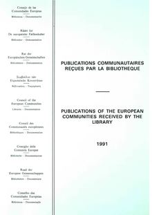 Publications of the European Communities received by the library 1991