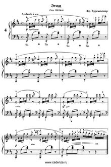 Partition No.4, 12 Etudes, Op.105, Burgmüller, Friedrich