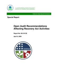 Open Audit Recommendations Affecting Recovery Act Activities, 09-X-0136, April 9, 2009