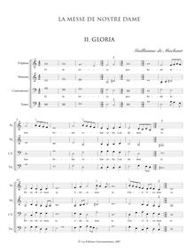 Partition , Gloria, Messe de Nostre Dame, Notre Dame Mass, Machaut, Guillaume de
