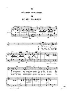 Partition , Peines d amour, 40 Mélodies Poésies françaises par Victor Wilder