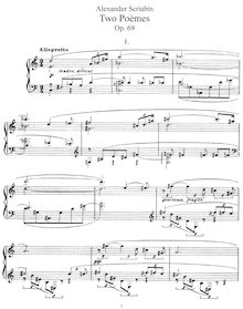 Partition complète, 2 Poemes, Op.69, Scriabin, Aleksandr
