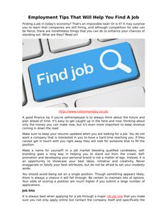 Employment Tips That Will Help You Find A Job