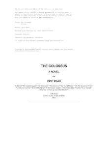The Colossus - A Novel