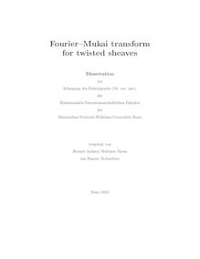 Fourier-Mukai transform for twisted sheaves [Elektronische Ressource] / vorgelegt von Hermes Jackson Martinez Navas
