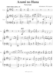 Partition de piano et partition de violon, Azami no Hana