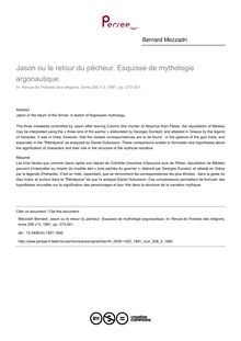 Jason ou le retour du pécheur. Esquisse de mythologie argonautique - article ; n°3 ; vol.208, pg 273-301
