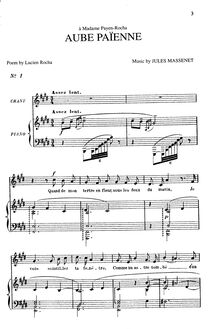Partition complète (E Major: medium voix et piano), Aube païenne