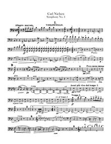 Partition violoncelles, Symphony No.1, Op.7, G minor, Nielsen, Carl
