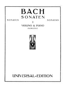 Partition Sonata No.1 en B minor, BWV 1014Sonata No.2 en A major, BWV 1015Sonata No.3 en E major, BWV 1016, 6 violon sonates
