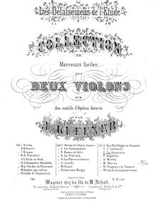 Partition violon 2, Les délassemens de l étude, Collection de morceaux faciles sur des motifs d opéras favoris