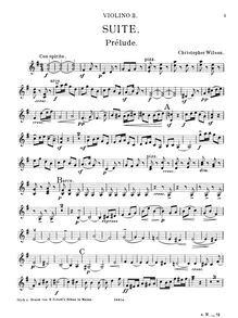 Partition violons II,  pour corde orchestre, G major, Wilson, Christopher