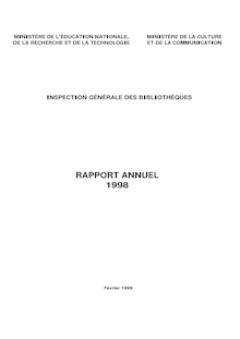 Rapport annuel 1998 de l Inspection générale des bibliothèques