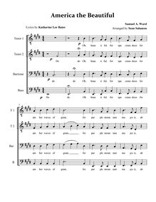 Partition TTBB a capella arrangement, America pour Beautiful, Materna