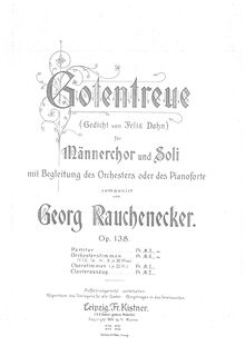 Partition complète, Gotentreue, Rauchenecker, Georg Wilhelm