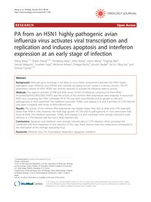 PA from an H5N1 highly pathogenic avian influenza virus activates viral transcription and replication and induces apoptosis and interferon expression at an early stage of infection