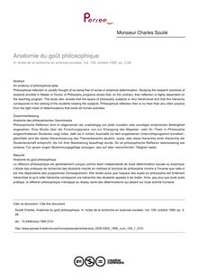 Anatomie du goût philosophique - article ; n°1 ; vol.109, pg 3-28
