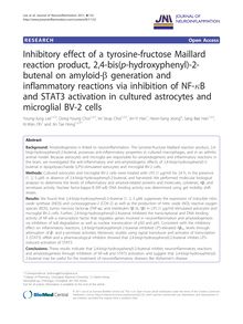 Inhibitory effect of a tyrosine-fructose Maillard reaction product, 2,4-bis(p-hydroxyphenyl)-2-butenal on amyloid-β generation and inflammatory reactions via inhibition of NF-κB and STAT3 activation in cultured astrocytes and microglial BV-2 cells