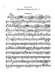 Partition trompette 1, 2 (D), Hungarian Rhapsody No.2, Lento a capriccio