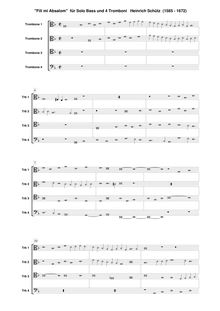 Partition Trombone 1, 2, 3, 4, Symphoniae sacrae I, Op.6, Schütz, Heinrich