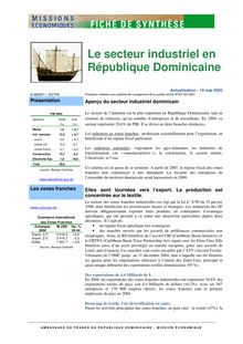 Le secteur industriel en république dominicaine