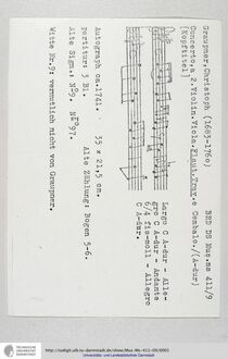 Partition complète, flûte Concerto en A major, GWV 727, A major