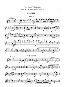 Partition hautbois 1, 2,  No.4, Mozartiana, Tchaikovsky, Pyotr