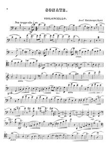 Partition de violoncelle, violoncelle Sonata, Op.92, Rheinberger, Josef Gabriel