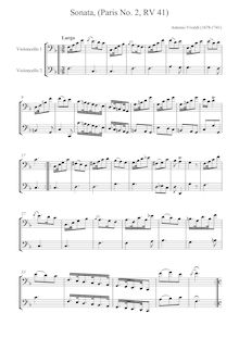 Partition complète, violoncelle Sonata en F major, F major, Vivaldi, Antonio