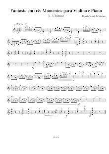 Partition de violon. mom 3, Fantasia em três momentos para violon e Piano