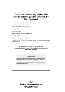 The Swedish-Norwegian Union Crisis - A History with Documents