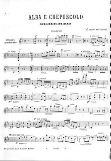 Partition violon, Alba e crepuscolo, Scherzo per Violino e Pianoforte