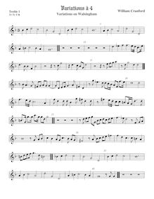 Partition viole de gambe aigue 1, Walsingham Variations, Cranford, William