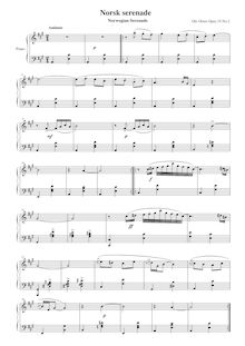 Partition , norvégien Serenade, Piano pièces, Op.19, Olsen, Ole