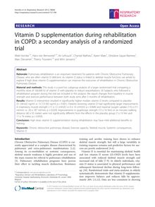 Vitamin D supplementation during rehabilitation in COPD: a secondary analysis of a randomized trial