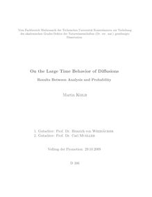 On the large time behavior of diffusions [Elektronische Ressource] : results between analysis and probability / Martin Kolb