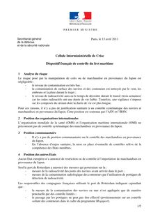Cellule Interministérielle de Crise Dispositif français de ...