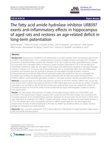The fatty acid amide hydrolase inhibitor URB597 exerts anti-inflammatory effects in hippocampus of aged rats and restores an age-related deficit in long-term potentiation