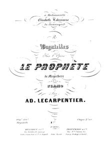 Partition complète, 2 Bagatelles sur l opéra  Le prophète  de Meyerbeer