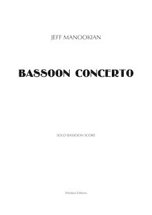 Partition Solo basson, Concerto pour basson et orchestre, Manookian, Jeff