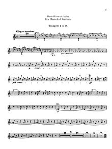 Partition trompette 1, 2 (en D), Fra Diavolo, ou L hôtellerie de Terracine