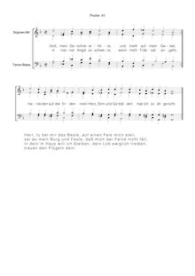 Partition Ps.61: Gott, mein Geschrei erhöre, SWV 158, Becker Psalter, Op.5