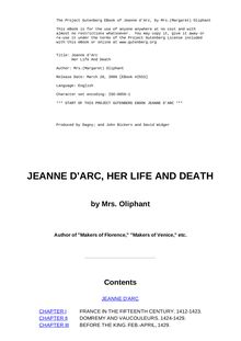 Jeanne D Arc: her life and death