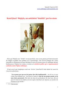 Karol Józef Wojtyla, un antichrist "béatifié" par les siens
